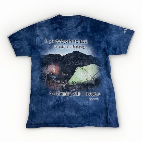 The Mountain Other - Y2K The Mountain T Shirt Mens L Blue Thru Hiking Backpacking Mosquito Dalai Lama